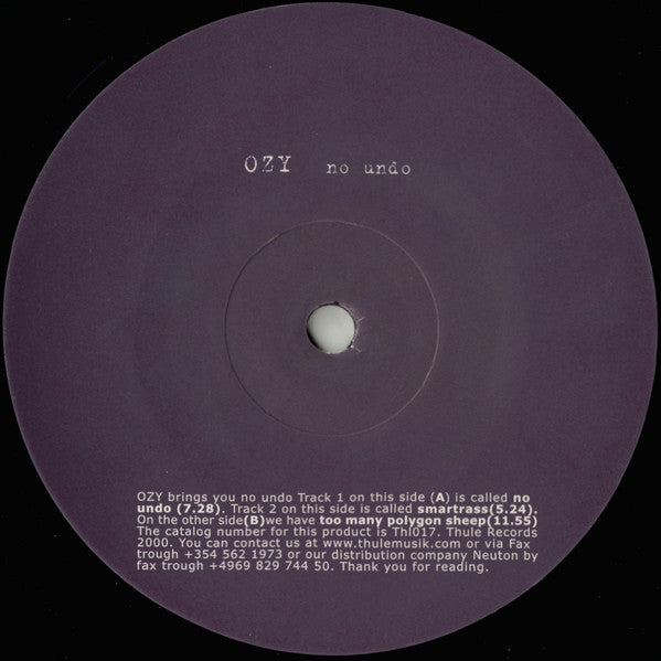 Ozy - No Undo